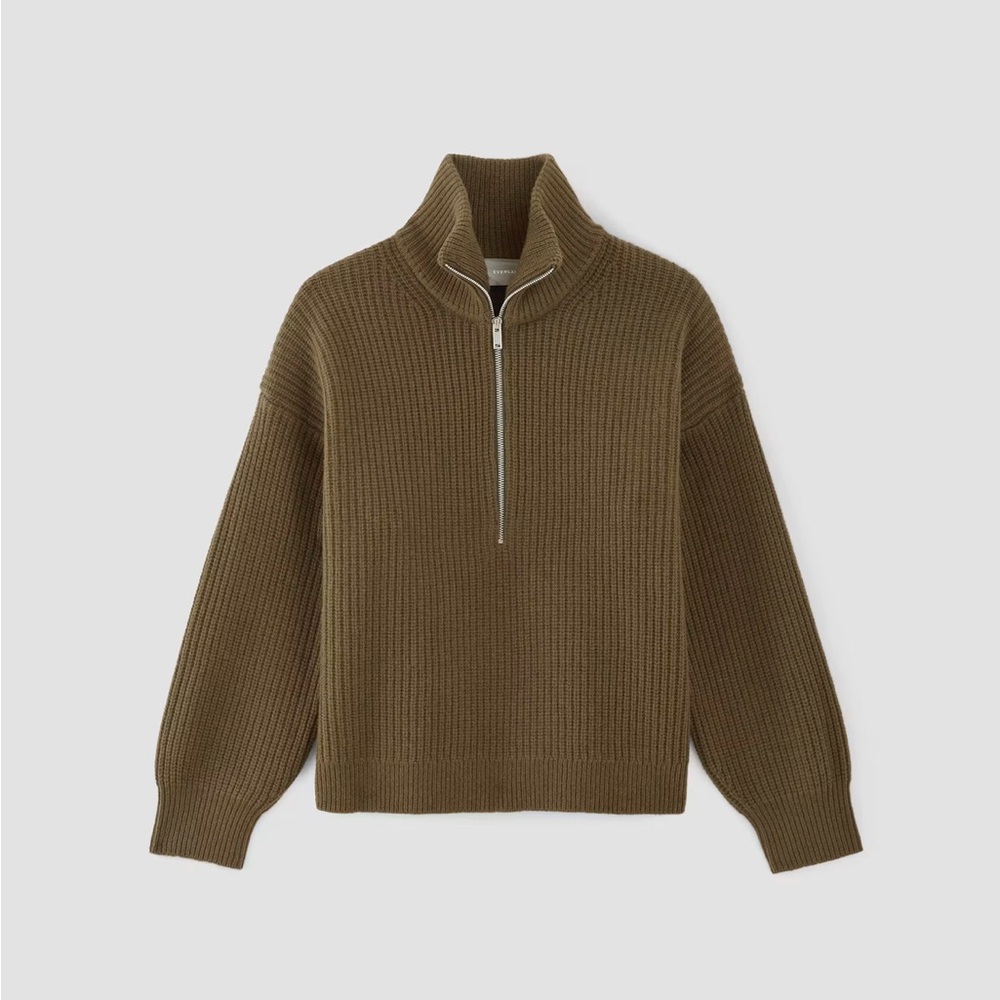 Everlane felted merino half zip | xs | beech